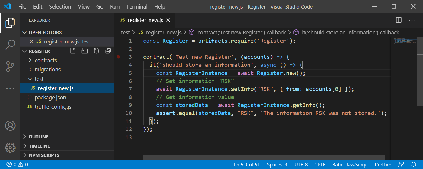 VSCode register_new